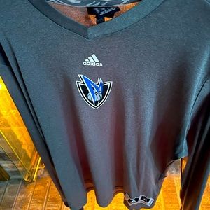 Adidas Dallas mavericks slight v neck long sleeve game day shirt